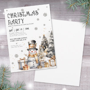 Invitation Fête de Noël d'hiver festive noir blanc