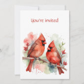 Invitation Fête de Noël d'hiver Red Cardinal Bird Nature