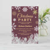 Invitation Fête de Noël d'hiver rouge de pin à neige moderne (Debout devant)
