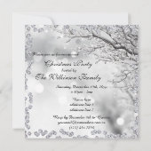 Invitation Fête de Noël d'hiver Silver Sparken Double face (Dos)