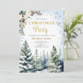 Invitation Fête de Noël d'hiver White & Blue Snowflakes (Debout devant)