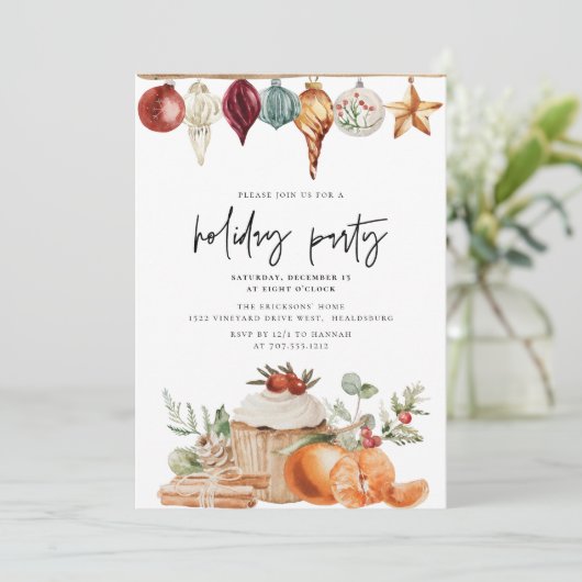 Invitation Fête de Noël Dîner Moderne Simple (Debout devant)