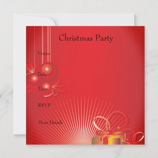 Invitation Fête de Noël d'invitation (Dos)