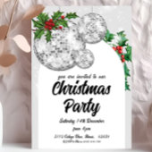 Invitation Fête de Noël disco à boule