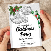 Invitation Fête de Noël disco à boule