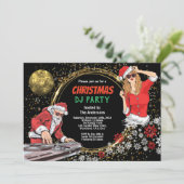 Invitation Fête de Noël DJ disco danse sale père Noël or (Debout devant)