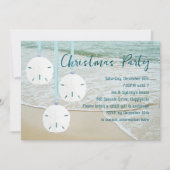 Invitation Fête de Noël Dollars de Sable Thème de Plage (Devant)