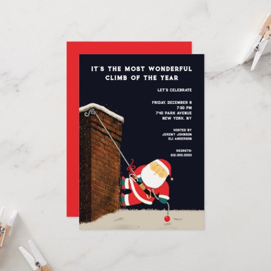 Invitation Fête de Noël drôle (Devant/Arrière en situation)