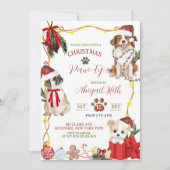 Invitation Fête de Noël drôle et originale pour chiens (Devant)