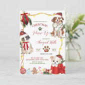 Invitation Fête de Noël drôle et originale pour chiens (Debout devant)