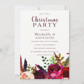 Invitation Fête de Noël du Boho Rouge Bourgogne (Devant)