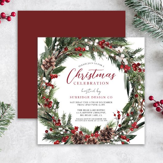 Invitation Fête de Noël du bureau de l'entreprise