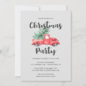 Invitation Fête de Noël du Camion Rouge et de l'Arbre (Devant)