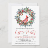 Invitation Fête de Noël du cardinal rouge Wreath (Devant)