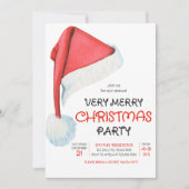 Invitation Fête de Noël du Casquette du Père Noël (Devant)