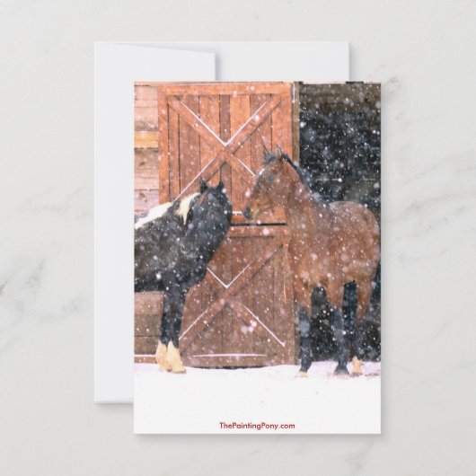 Invitation Fête de Noël du Cheval d'hiver (Dos)