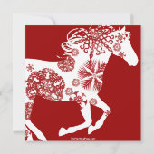 Invitation Fête de Noël du Cheval Rouge et Blanc (Dos)