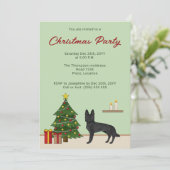 Invitation Fête de Noël du chien berger allemand noir (Debout devant)