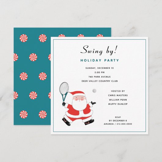 Invitation Fête de Noël du Club de Tennis (Devant / Derrière)