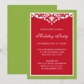 Invitation Fête de Noël du défilé vert rouge (Devant / Derrière)