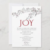 Invitation Fête de Noël du Doodle Mistletoe à main moderne (Devant)