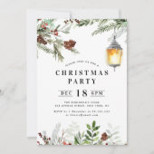 Invitation fête de noël du feuillage d' hiver (Devant)