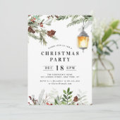 Invitation fête de noël du feuillage d' hiver (Debout devant)