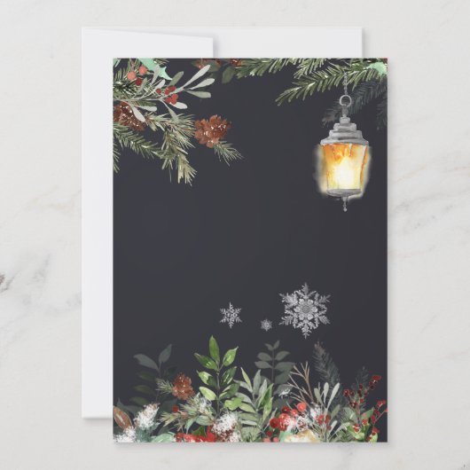 Invitation fête de noël du feuillage d' hiver (Dos)