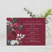 Invitation Fête de Noël du feuillage vert d'hiver de Bourgogn (Debout devant)