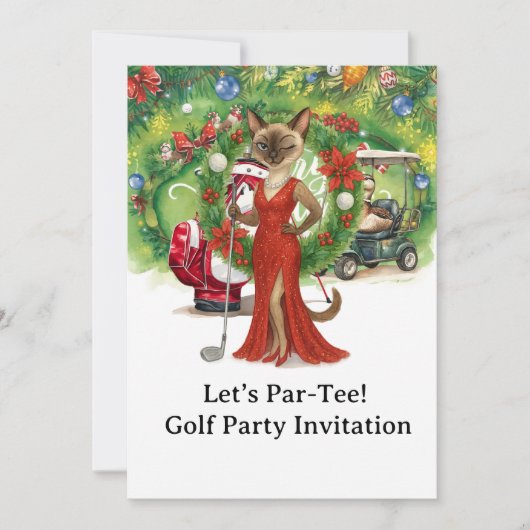 Invitation Fête de Noël du golf sur la mise en vert (Devant)