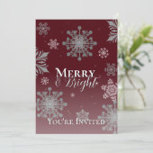 Invitation Fête de Noël du Joyet rouge et des flocons de neig (Debout devant)