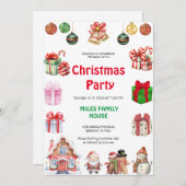 Invitation Fête de Noël du Père Noël (Devant / Derrière)