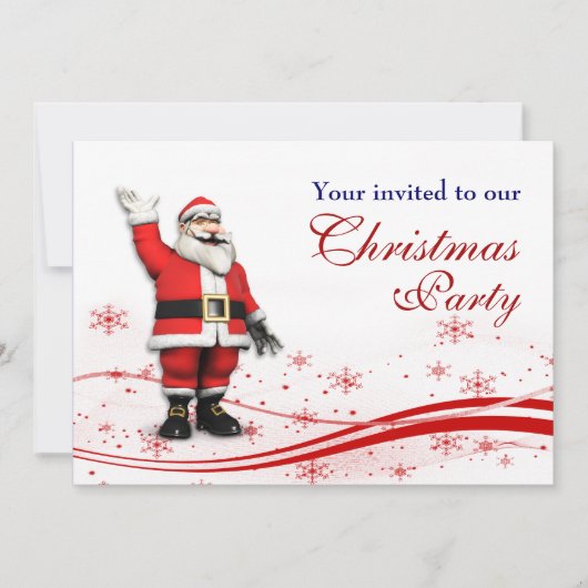 Invitation Fête de Noël du Père Noël (Devant)