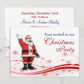 Invitation Fête de Noël du Père Noël (Devant / Derrière)