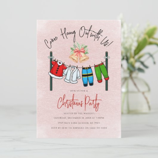 Invitation Fête de Noël du Père Noël (Debout devant)