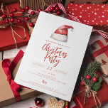 Invitation Fête de Noël du Père Noël<br><div class="desc">Aquarelle festive Santa Hat,  invitation de Noël.</div>