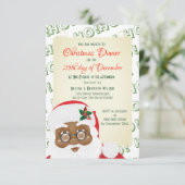 Invitation Fête de Noël du Père Noël africain américain (Debout devant)