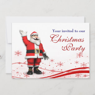Invitation Fête de Noël du Père Noël et de la souris