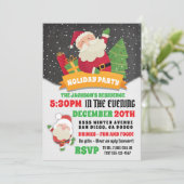 Invitation Fête de Noël du Père Noël Neige (Debout devant)