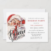 Invitation Fête de Noël du Père Noël Retro (Devant)