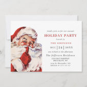 Invitation Fête de Noël du Père Noël Retro (Devant)