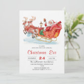 Invitation Fête de Noël du Père Noël Sleigh (Debout devant)