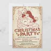 Invitation Fête de Noël du Père Noël vintage (Devant)