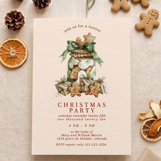 Invitation Fête de Noël du pot à biscuits