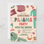 Invitation Fête de Noël du pyjama de Fête du bois (Devant)