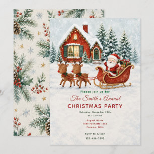 Invitation Fête de Noël du traîneau du Père Noël
