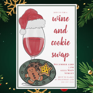 Invitation Fête de Noël : échange de vin et de biscuits