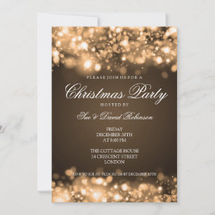 Invitation Fête de Noël éclatant l'or