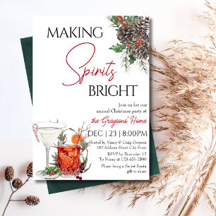 Invitation Fête de Noël Editable Cocktail