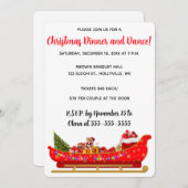 Invitation Fête de Noël Editable Red Santas Sleigh (Devant / Derrière)